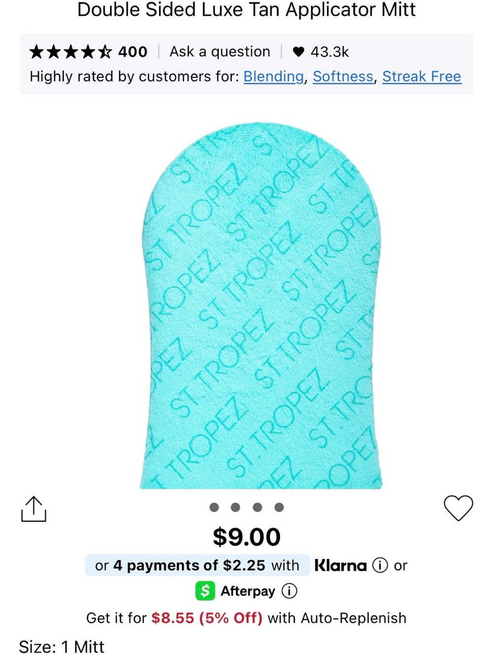St Tropez Double Sided Luxe Tan Applicator Mitt